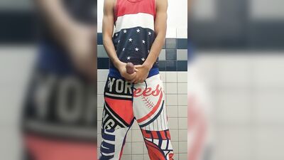 Big Cocks Cum Shots Latino: Bustin Off in the Bathroom!