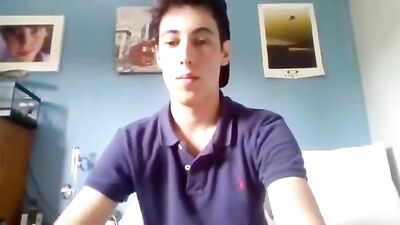 Skyping with Cute Amateur Handjob Boy!