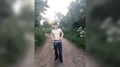 Stripping and Nudist Adventure with English Lad II: Public Outside Straight Boys