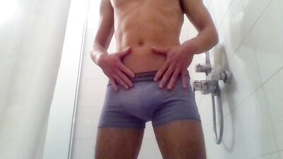 Pissing Amateur Fetish Boy in the Shower!