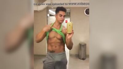 Black Latino Muscle Men: Bruninho in the Mirror