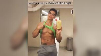 Black Latino Muscle Men: Bruninho in the Mirror