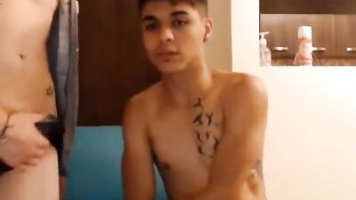 Two Cute Teen Boys Suck and Play with Their Horny Buddy on Cam!