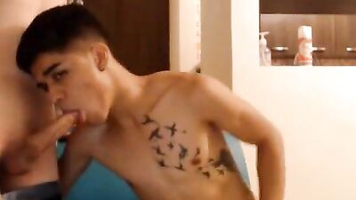 Two Cute Teen Boys Suck and Play with Their Horny Buddy on Cam!