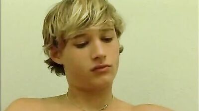 Blondie Boy Delights in Gay Mag Read While Cumming!