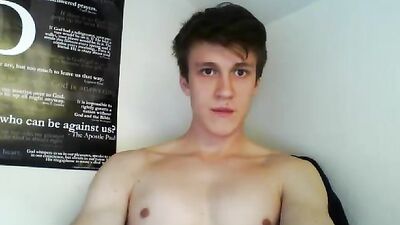 Amateur Solo Handjob Boy - Exposing His Cum on Cam!