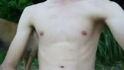 Asian Boy Wanks At Lake