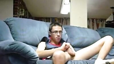 Boy Cums on the Sofa in Gay Porn Video: A Web-Cam Solo with Cum Shots!