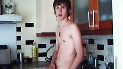 Young Stud in the Kitchen: Cum Shots Galore!