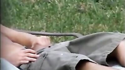 Backyard JO Secretly Caught by Roommate: Gay Voyeur Porn Video!