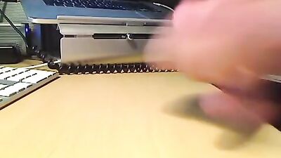 Lake Sperm on a desk: Amateur Cum Shots Solo