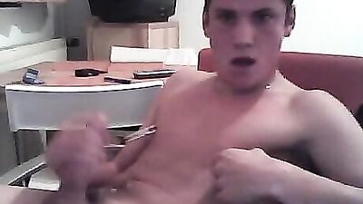 Boy Red Face - Cum Shot Web-Cam Adventure!