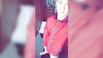 Unleashed in Red Shiny Rainwear Jacket!