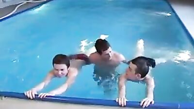 Swim Lesson: Action Bareback Group Sex