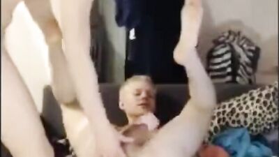 Bareback Twink Threesome on the Sofa: Intense Anal Action with Blond Boys!