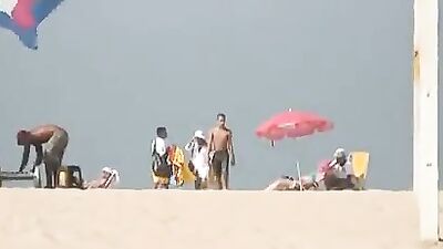 After beach fun: Action Group Sex