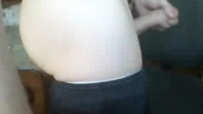 STRAIGHT boy showed the ass and cum