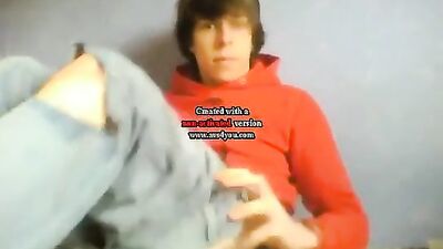 Banana in his hole: Cum Shots Web-Cam Ass Play