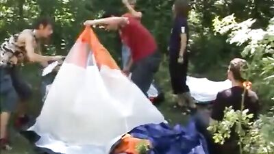 Camping Trio - Hardcore Bareback Group Sex in the Wild!
