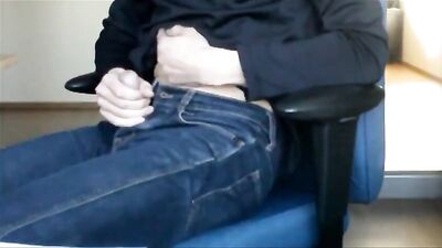 Jeans Office Cumming Spree: Amateur Handjobs and Cum Shots Galore!