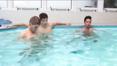 Poolside Trio Frenzy - Bareback Action