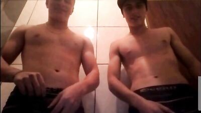 Jerking in the Gym - Frat Guys Latino First Time!