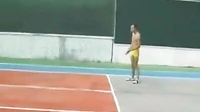 Public Tennis Cumshots Oral Delight