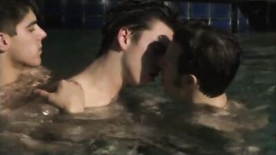 Hot Gay Threesome in the Pool: Display Distinguished Heat Reigns Supreme!
