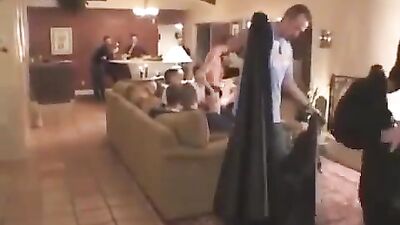 Young Twink Helps Out in Bareback Gang Bang Cumshots