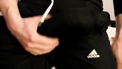 Cum on my Adidas - Amateur Cum Shots Handjob!