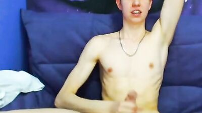 Handsome Solo Cum Shots: Horny Boy Explores His Palm