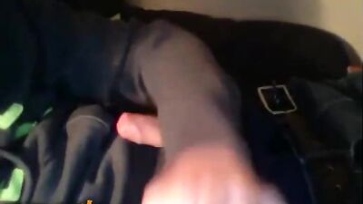 Jerking my big cock for web-cam solo pleasure!