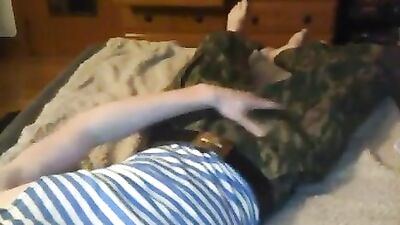 Camouflage Boy Wanking: The Ultimate Handjob Explosion!