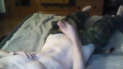 Camouflage Boy Wanking: The Ultimate Handjob Explosion!