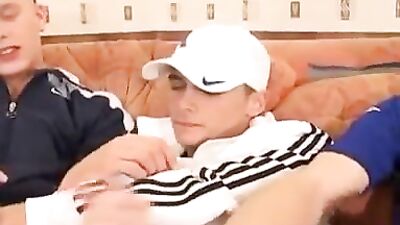 Brit boy trio: Action Group Sex Exploring the limits of threesome pleasure! A hot and steamy gay porn video that will leave you breathless!