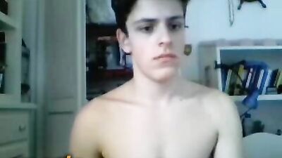 Gay College Stud Stroking Hard