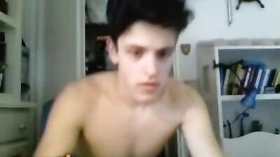 Gay College Stud Stroking Hard