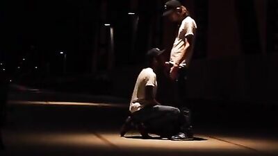 Horny Harlem Hookup: Interracial Oral Public Outside