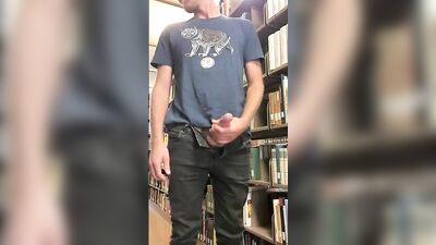 Wild Library Cum Shots: Amateur Solo Masturbation