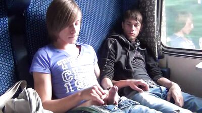 Train Cumshots - Blond Boys Handjob