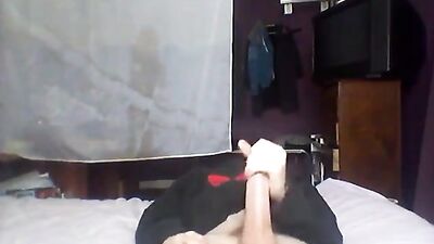 White Thug Cumshot! - Teen Webcam Solo