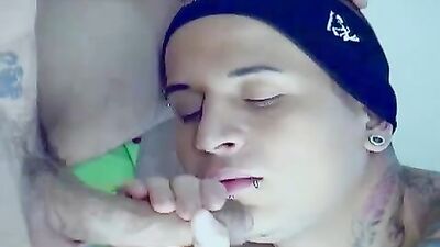 His Semen Splashes on Her Ass!!