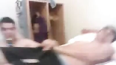 Gay Porn Friends in Bed - Amateur Group Sex Handjob