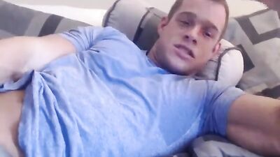 Caden Browns Web-Cam Bareback Oral Solo Show - Cum with Me Now!