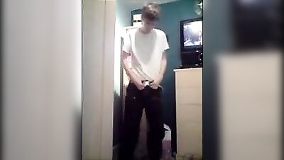 Hot skinny boy wank on cam
