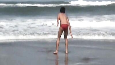 Japanese Beach Boy Fun in Public!