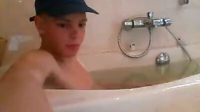 Bathtime Heat: Cum Shots Blond Boys Handjob