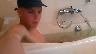 Bathtime Heat: Cum Shots Blond Boys Handjob