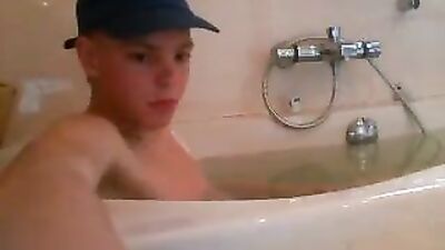 Bathtime Heat: Cum Shots Blond Boys Handjob
