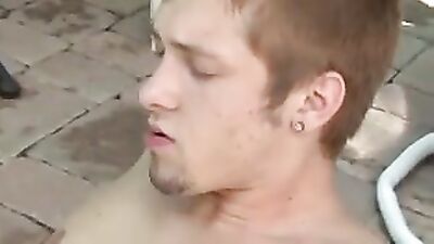 Sexy Pool Boys Cum Swapping Oral Snack!